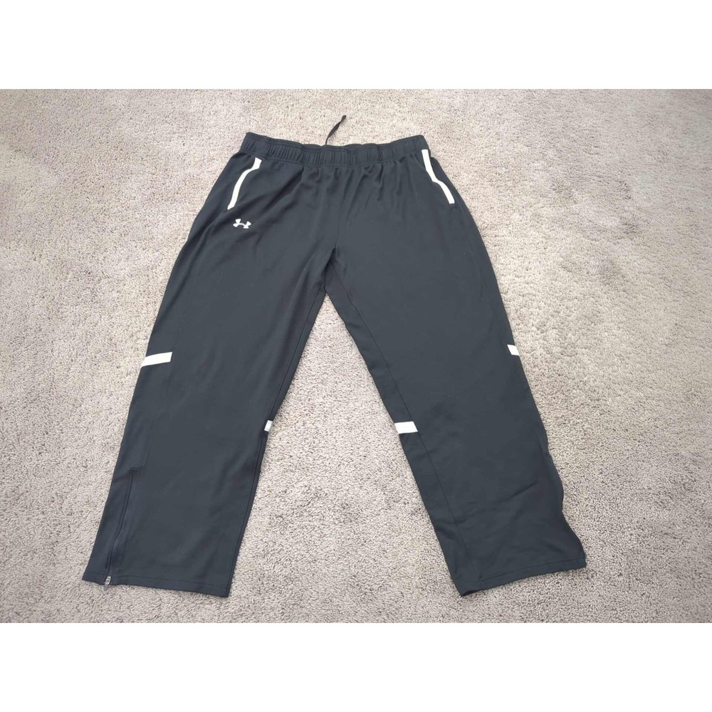 Under Armour Team Qualifier Warm-Up Pants Mens XXL Black Loose Reflective Stripe